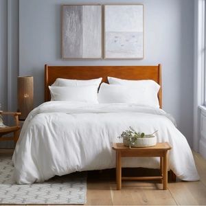 BRAND-NEW QUINCE EUROPEAN LINEN DUVET COVER & ALL-SEASON PREMIUM DOWN COMFORTER